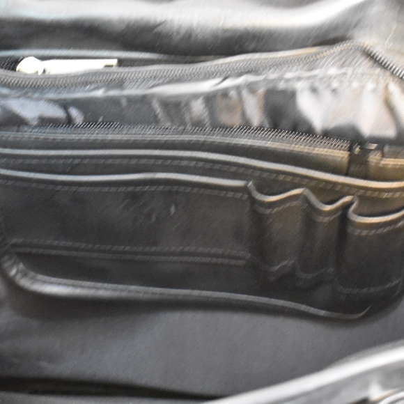 Unbranded Black Leather Computer Bag Briefcase - Picture 4 of 5